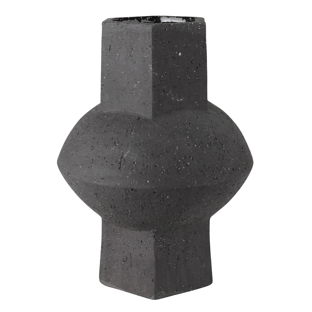 Oujda Hexagon Black Ceramic Vase - Image 2