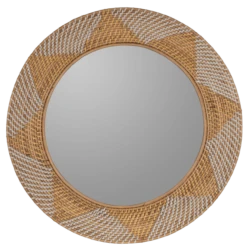 Nidhi Round Natural Basket Wall Mirror