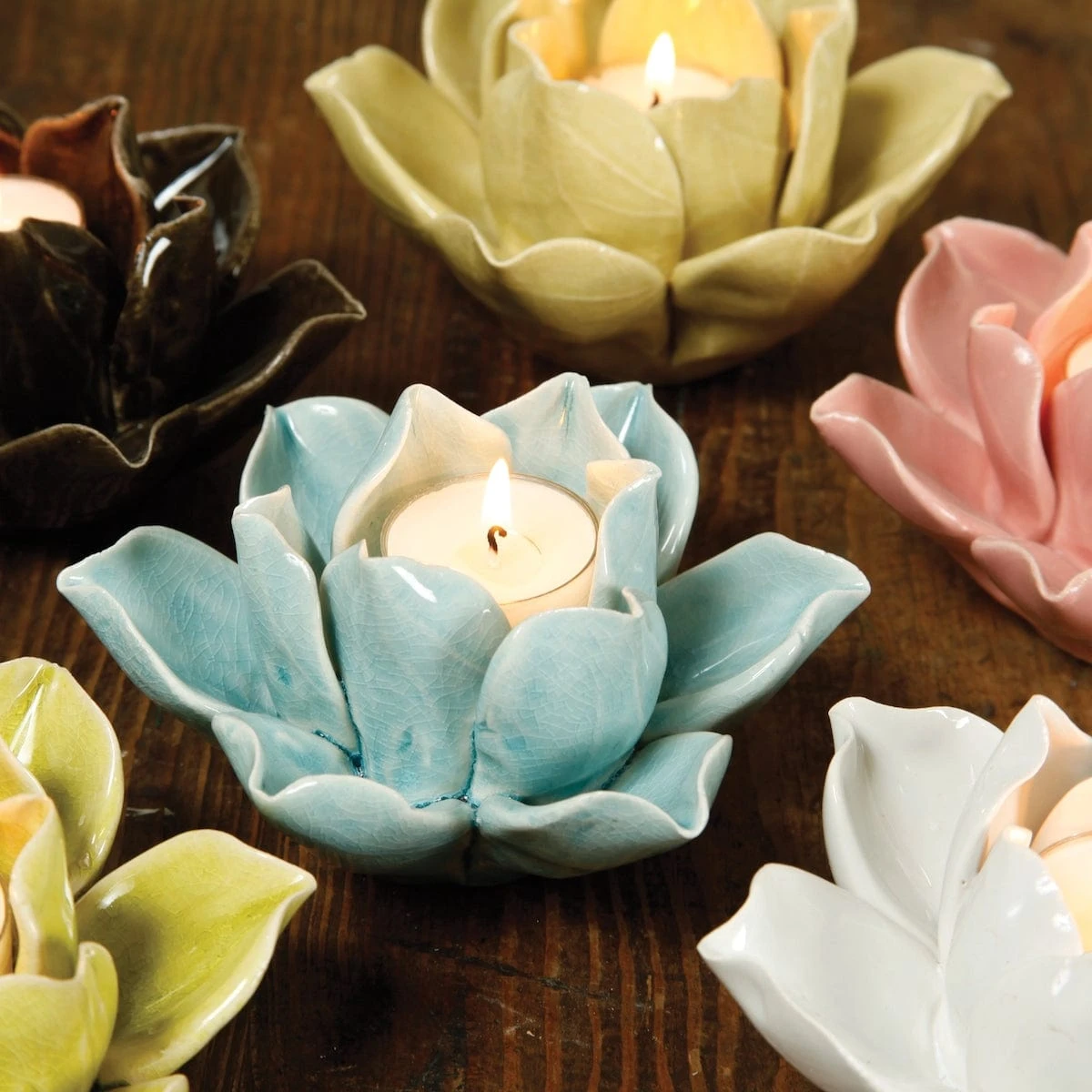 Handcrafted Lotus Tea Light Holder - Image 2