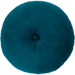 Deep Teal Velvet Round Pillow