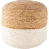 Natural/White Jute Pouf
