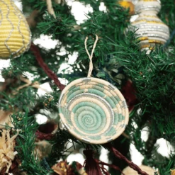 Metallic Silver & Turquoise Bowl Ornament