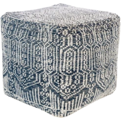 Navy Putri Hand Knotted Pouf
