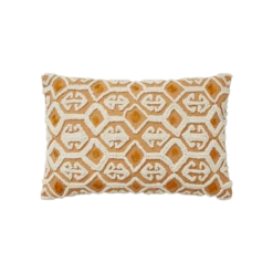 Yellow Embroidered Kivi Lumbar Pillow