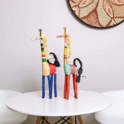 Raffia Giraffe Shelf Decor