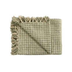 Sage Check Throw Blanket
