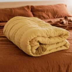 Jungalow Sol Natural Dyed Quilt In Marigold By Like A Lion®
