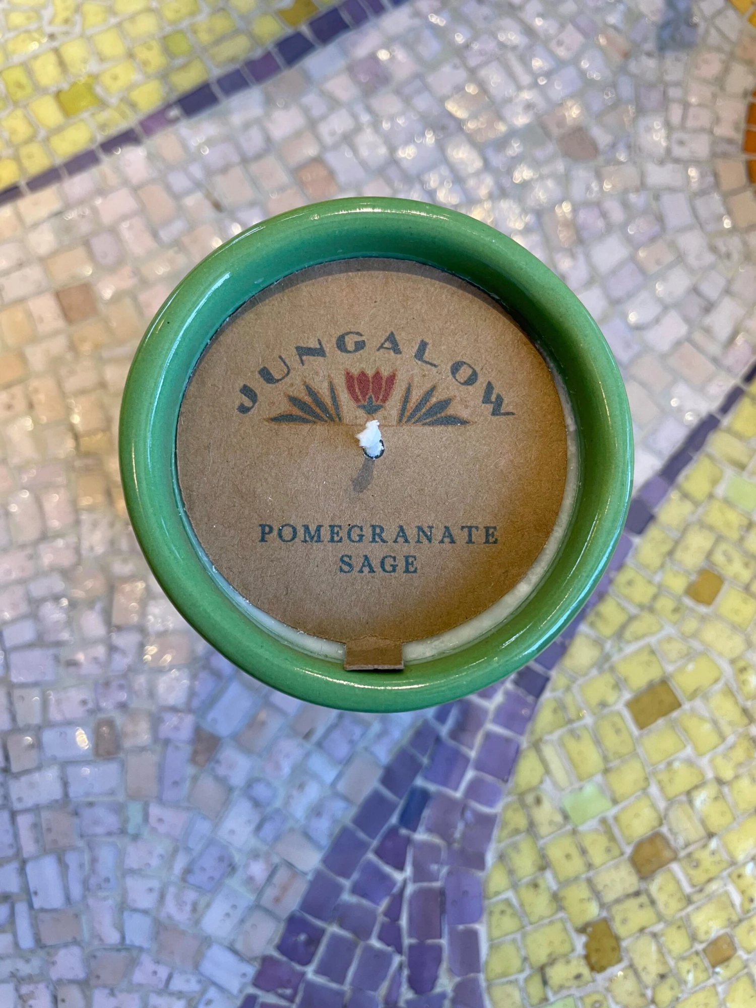 Jungalow Kaya Ceramic Candle - Matcha Green/Pomegranate Sage - Image 3