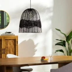Black Molera Rattan Pendant Lamp